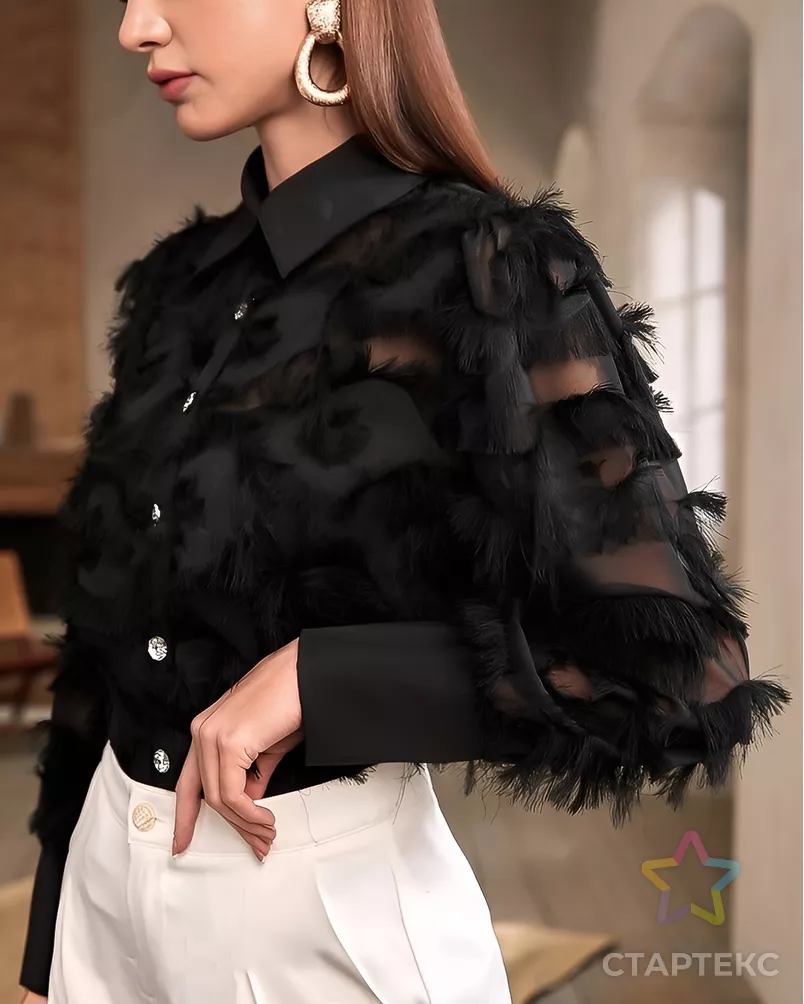 Шифон  "Травка" арт. ШЖК-9-1-26396.006 - рис. 2