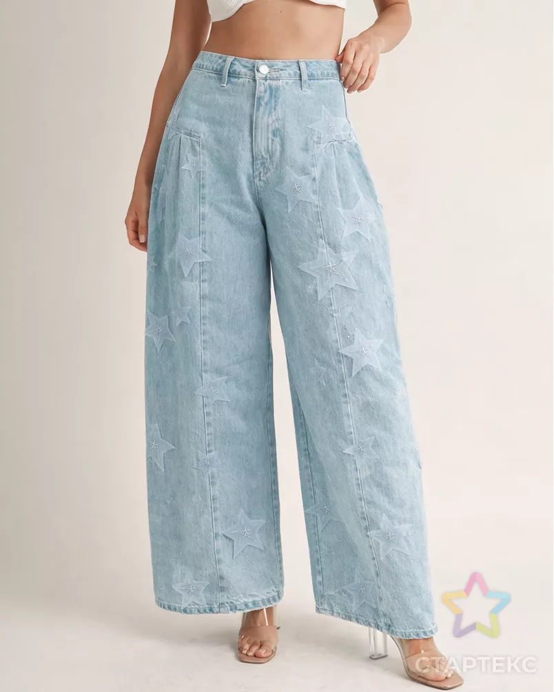 Джинс с аппликацией "Звезда" арт. ДЖВ-10-3-24631.002 - рис. 3