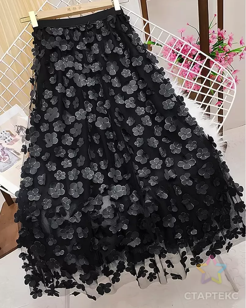 Сетка аппликация "Цветы" арт. СВС-108-1-25345.001 - рис. 3