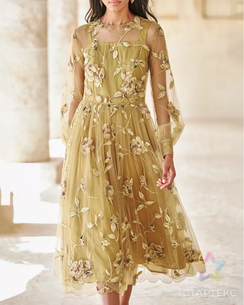 Вышивка на сетке с пайеткой арт. СВС-103-2-22338.007 - рис. 2