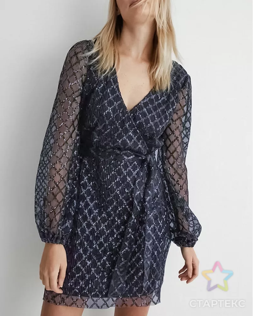 Вышивка на сетке с пайеткой Ромб арт. ПАЙ-23-3-20735.003 - рис. 3