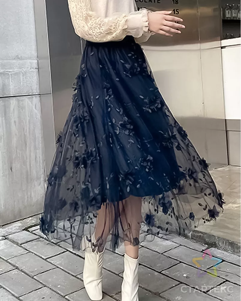 Сетка аппликация "Цветы" арт. СВС-108-4-25345.004 - рис. 3