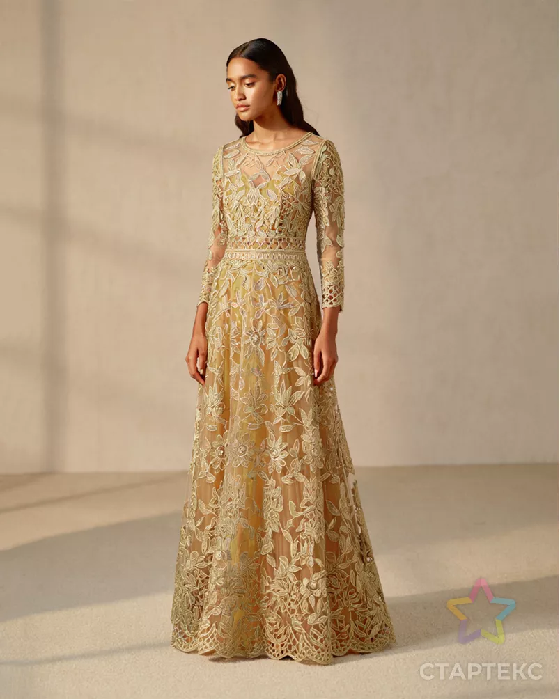 Вышивка на сетке с люрексом и стразами арт. СВС-110-1-26300.005 - рис. 2