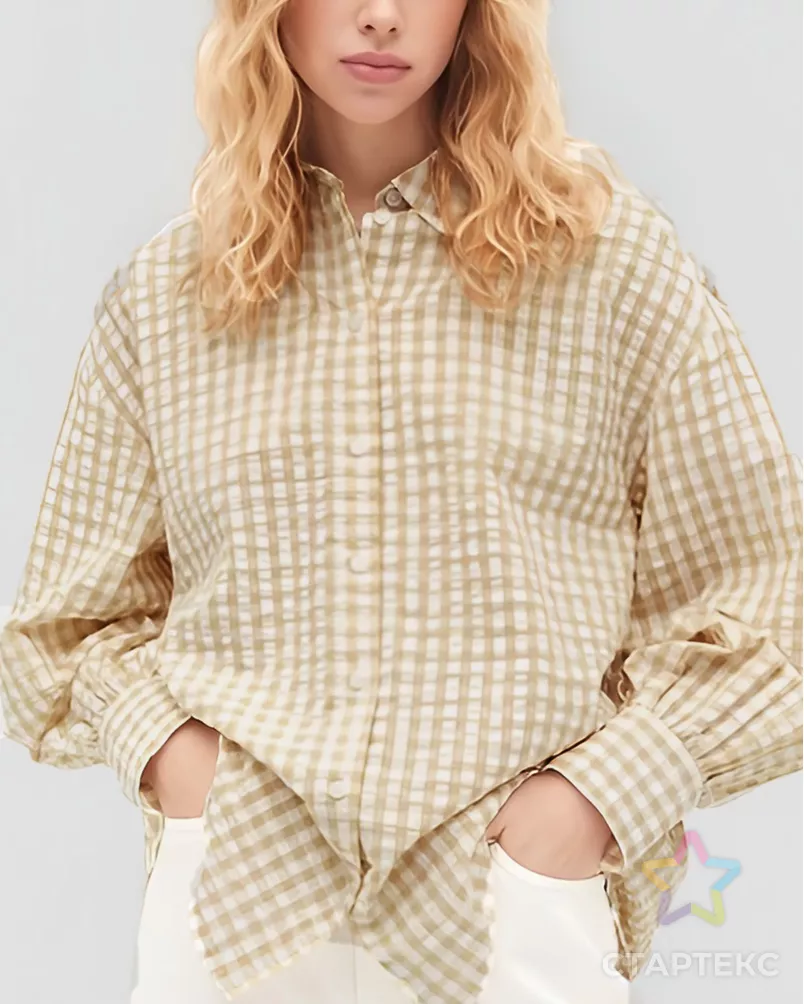 Поплин-стрейч "Клетка" арт. ППП-102-4-20811.004 - рис. 2