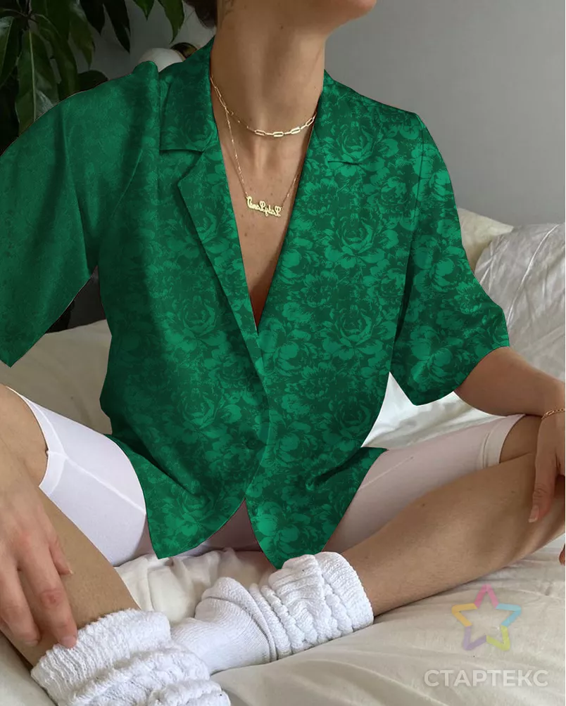 Атлас жаккард "Моар" цветы арт. ЖКА-6-19-7036.011 - рис. 2