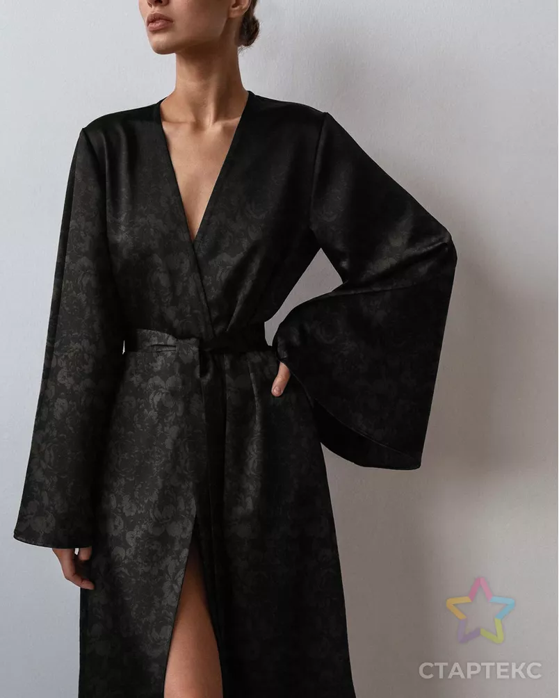 Атлас жаккард "Моар" цветы арт. ЖКА-6-4-7036.018 - рис. 2