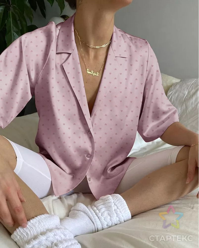 Атлас жаккард "Моар" сердца арт. БЛ-7-3-7036.034 - рис. 3