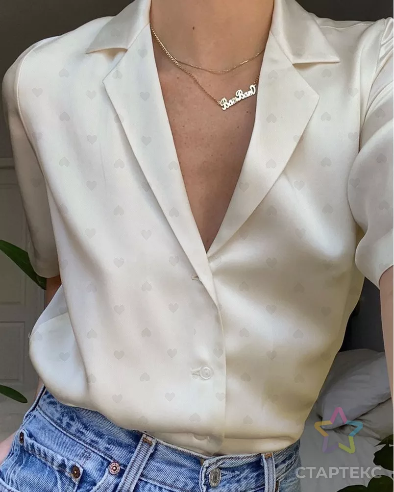 Атлас жаккард "Моар" сердца арт. БЛ-7-4-7036.045 - рис. 2