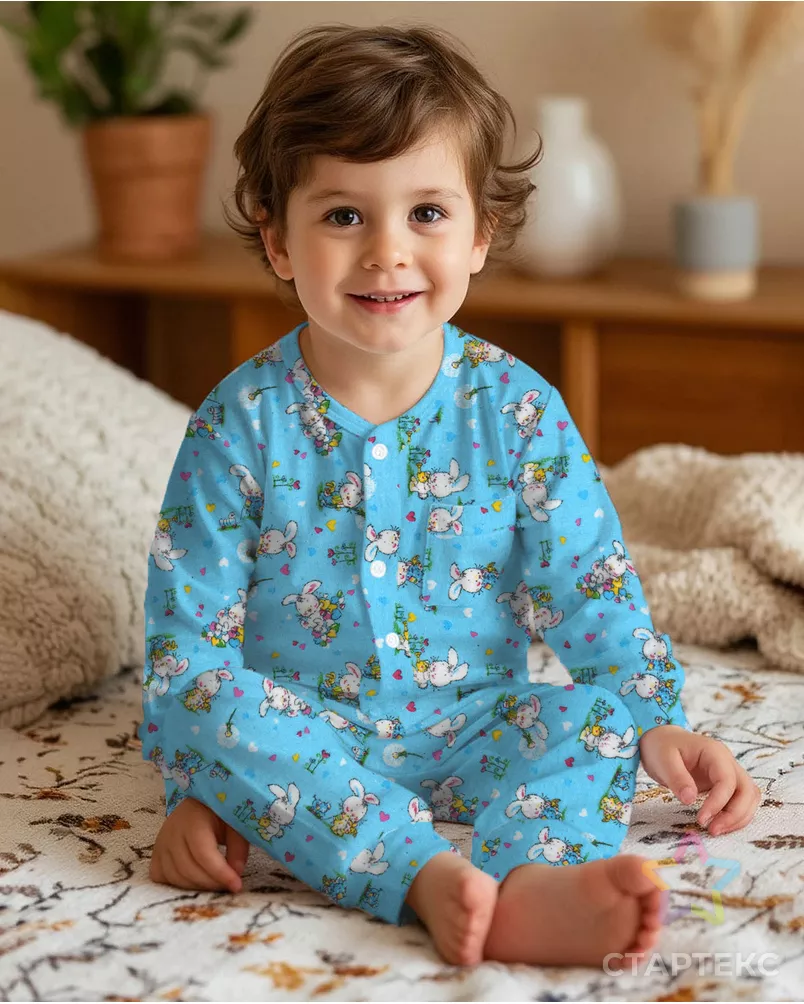 Фланель детская "Зайчики" арт. ФД75-9-1-1652.002 - рис. 6