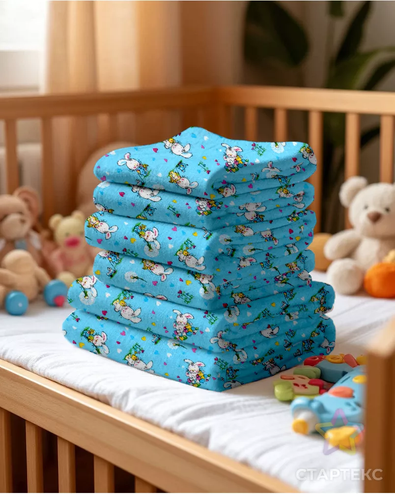 Фланель детская "Зайчики" арт. ФД75-9-1-1652.002 - рис. 5