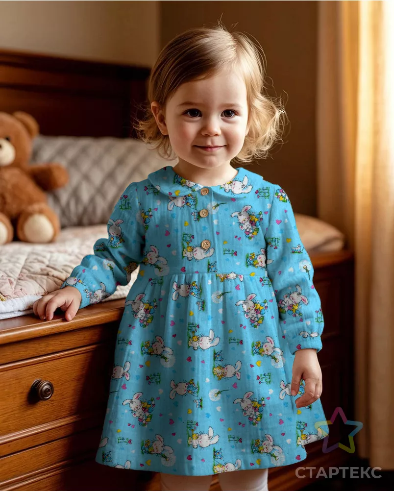 Фланель детская "Зайчики" арт. ФД75-9-1-1652.002 - рис. 8