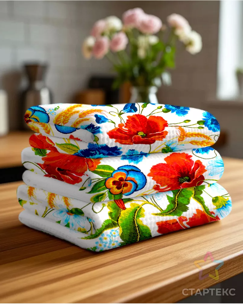 Маковое поле (Полотно вафельное 50 см) арт. ПВ50-156-1-0989.066 - рис. 7