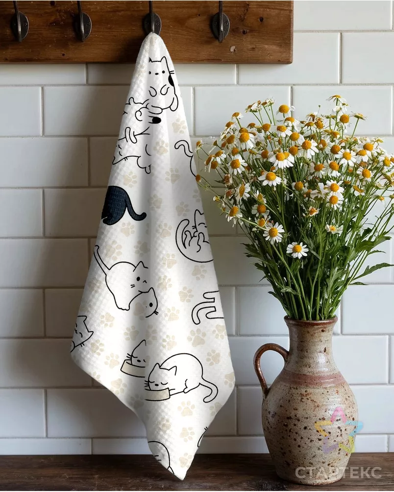 Котики (Полотно вафельное 50 см) арт. ПВ50-131-1-0989.044 - рис. 5