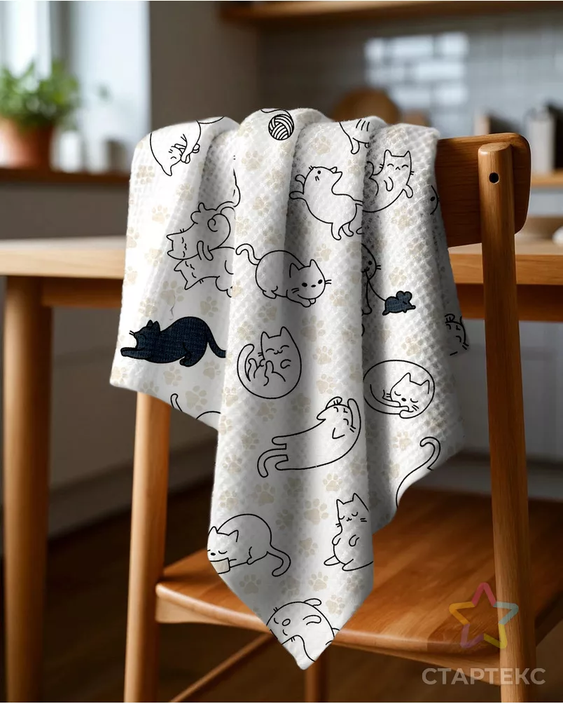 Котики (Полотно вафельное 50 см) арт. ПВ50-131-1-0989.044 - рис. 6