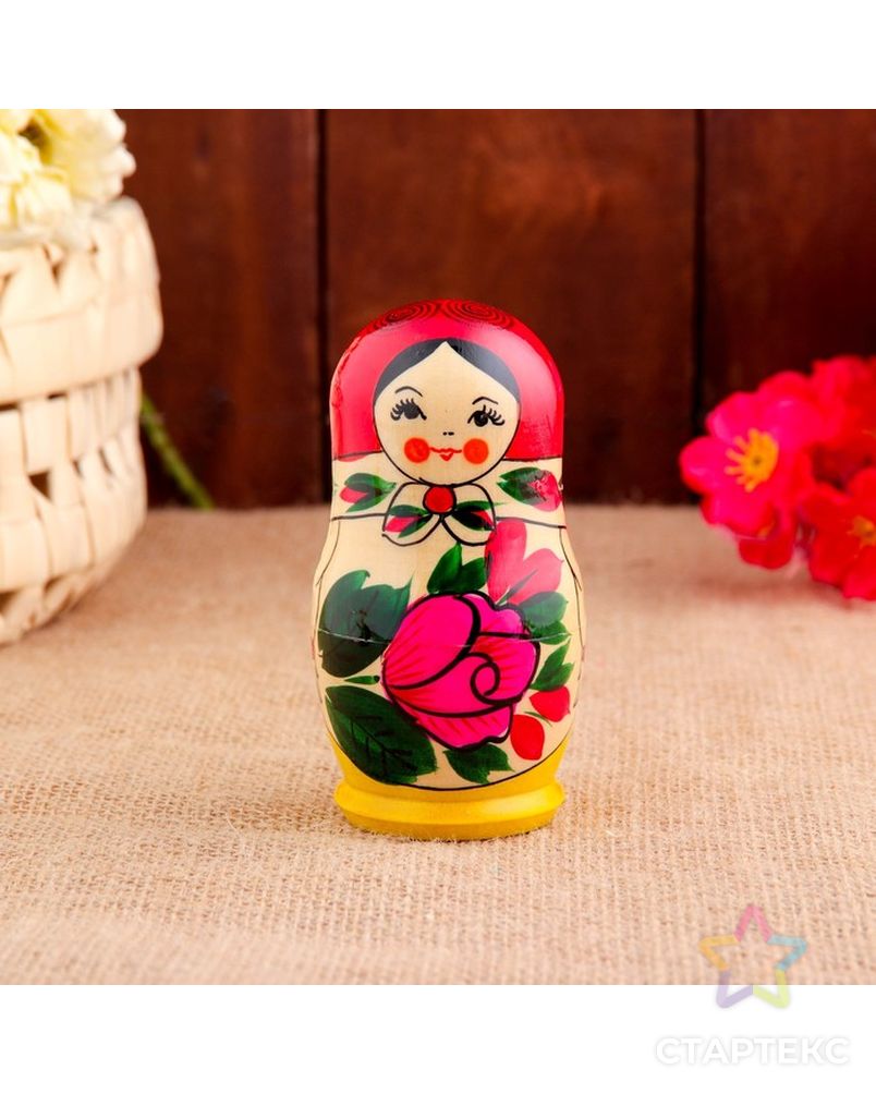 Матрёшка «Семёновская», красный платок, 5 кукольная, 12 см. Семеновская Матрешка Матрешка. Семеновская игрушка Матрешка