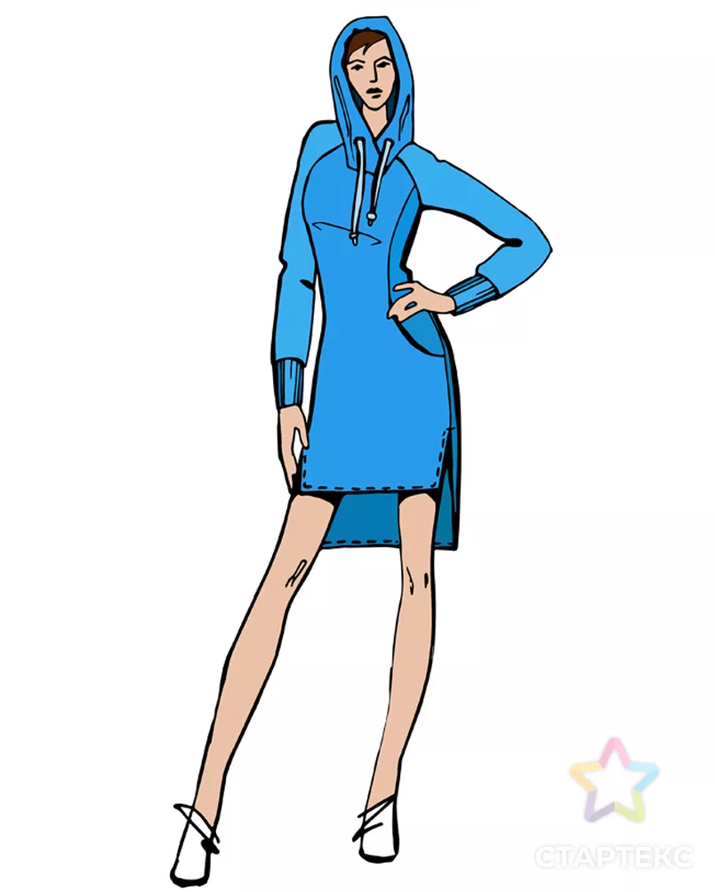 Выкройка: платье SST–001 арт. ВКК-2376-10-ВП0152 - рис. 1