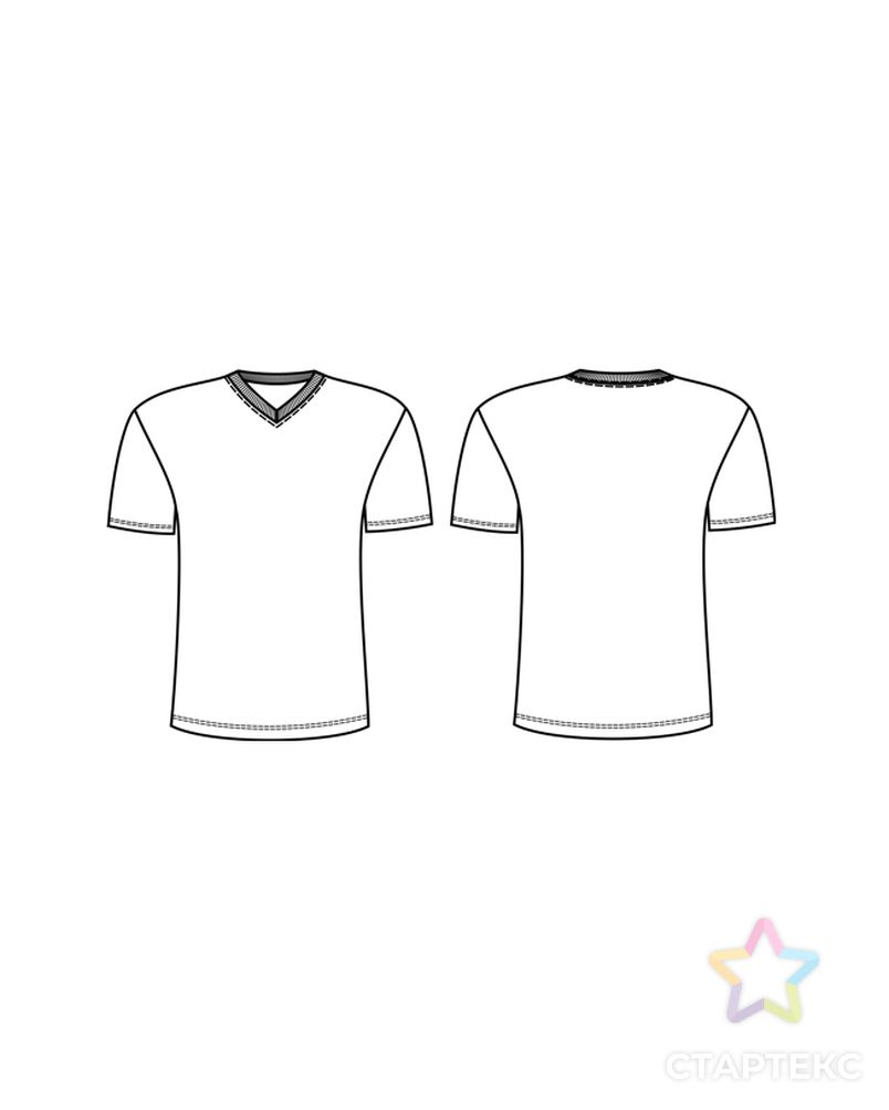 Выкройка: футболка с воротником/с V-горловиной арт. ВКК-2699-16-ВП0458