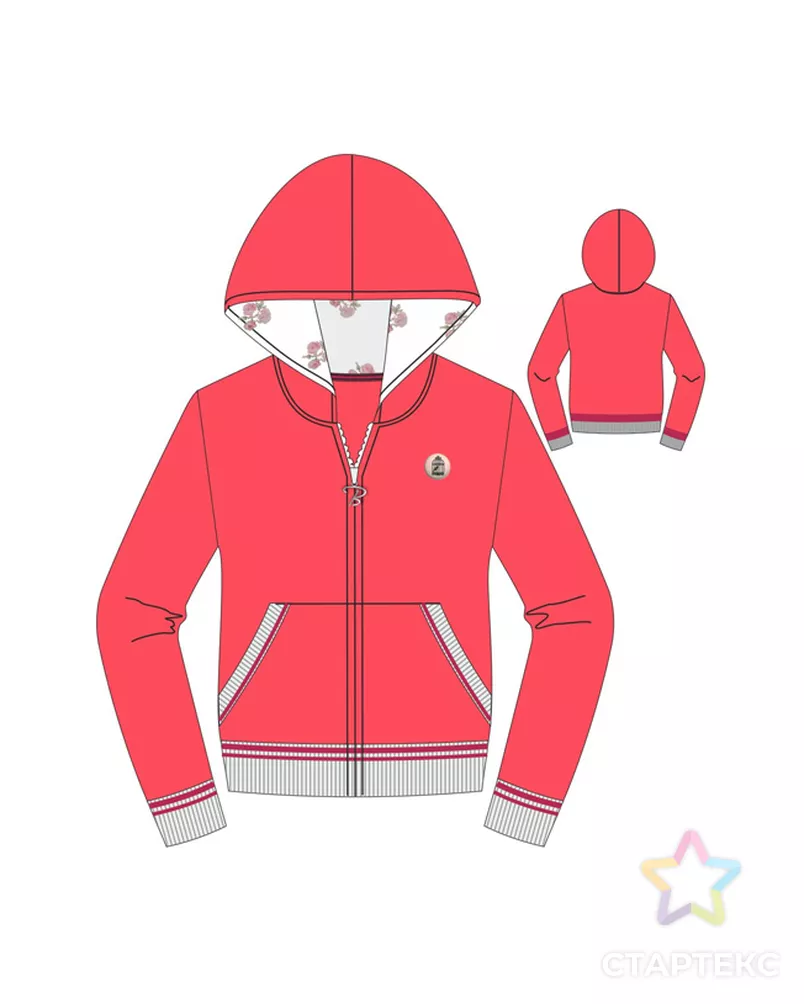 Выкройка: толстовка арт. ВКК-2387-16-ВП0158 - рис. 1