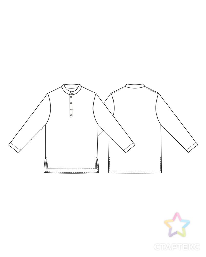 Выкройка: мужская рубашка КАМИС арт. ВКК-2222-5-ВП0079 1
