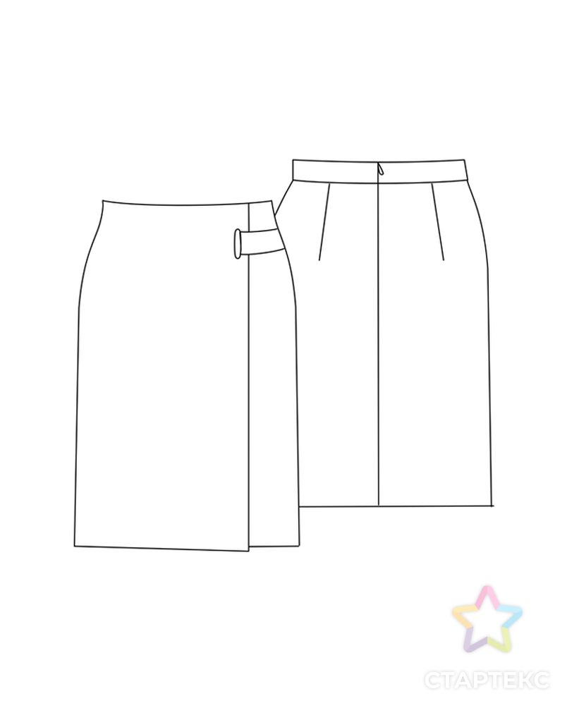 Выкройка: юбка с запахом арт. ВКК-2519-7-ВП0289