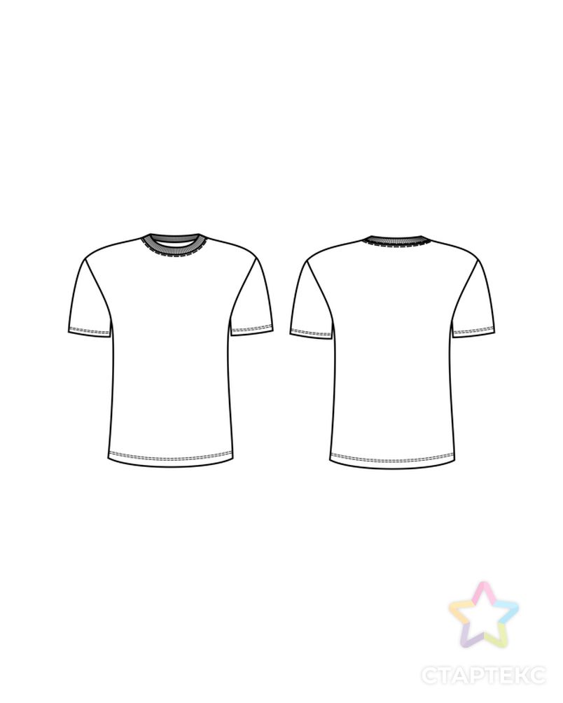 Выкройка: футболка с воротником/с V-горловиной арт. ВКК-2699-11-ВП0458