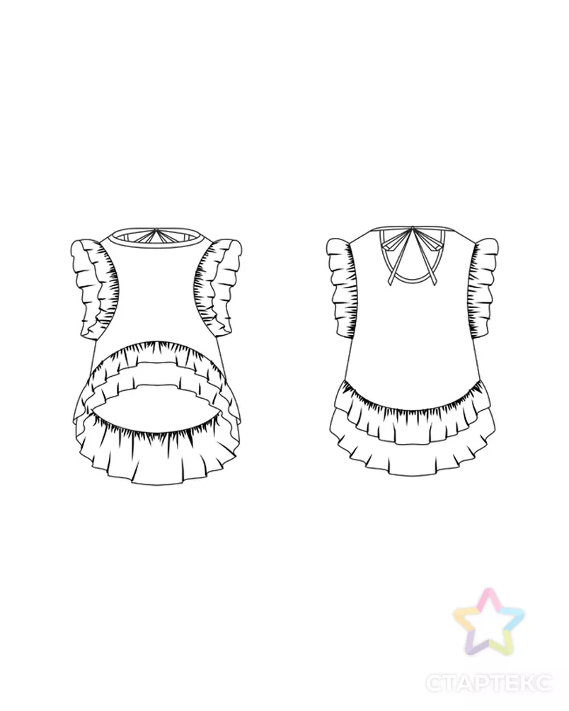 Выкройка: платье P-08-1002 арт. ВКК-2706-10-ВП0465 - рис. 2