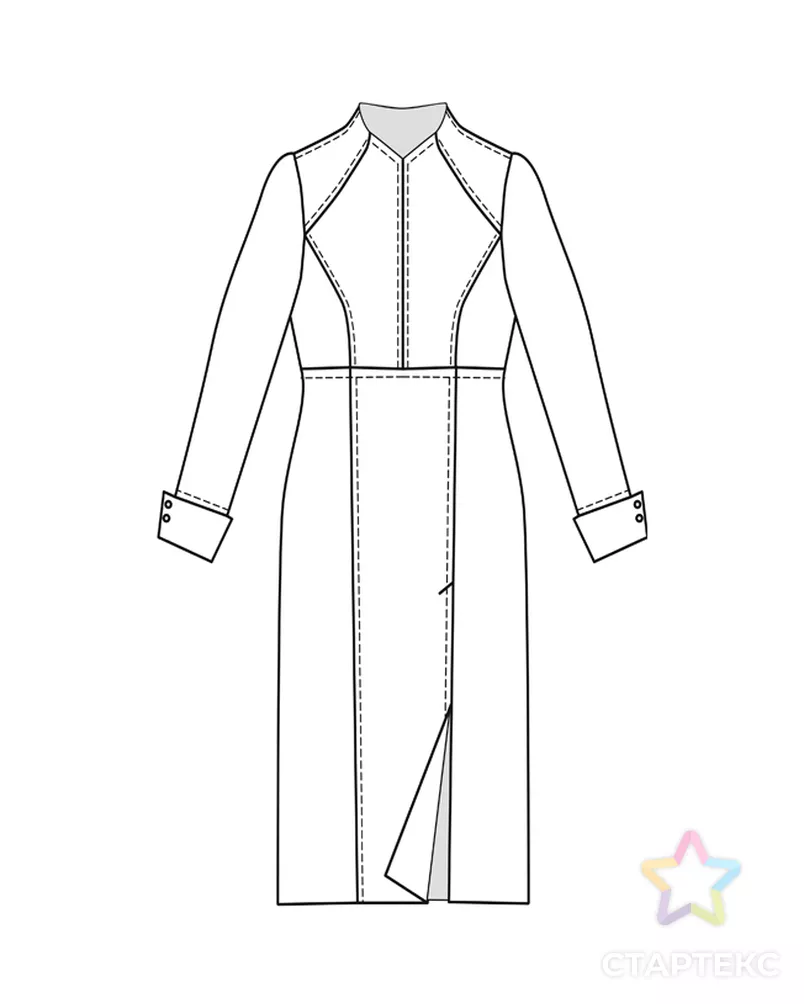 Выкройка: платье с разрезом арт. ВКК-2323-10-ВП0113 - рис. 2