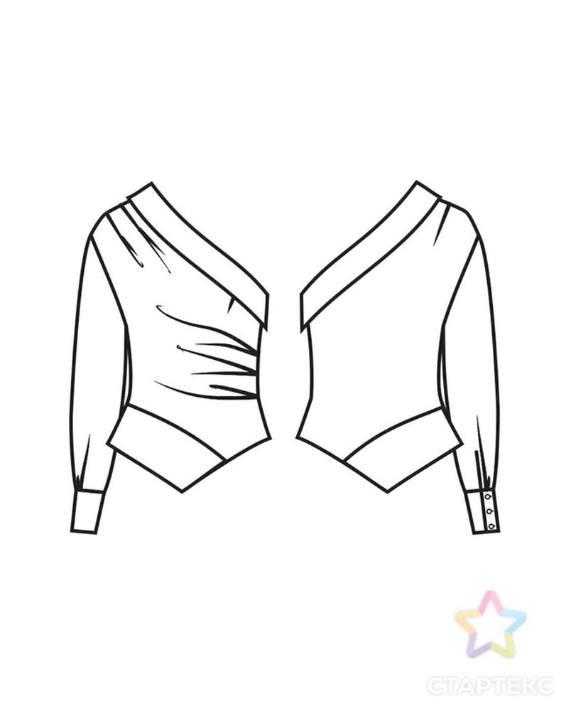 Выкройка: блузка № 398 арт. ВКК-2249-11-В00200 3