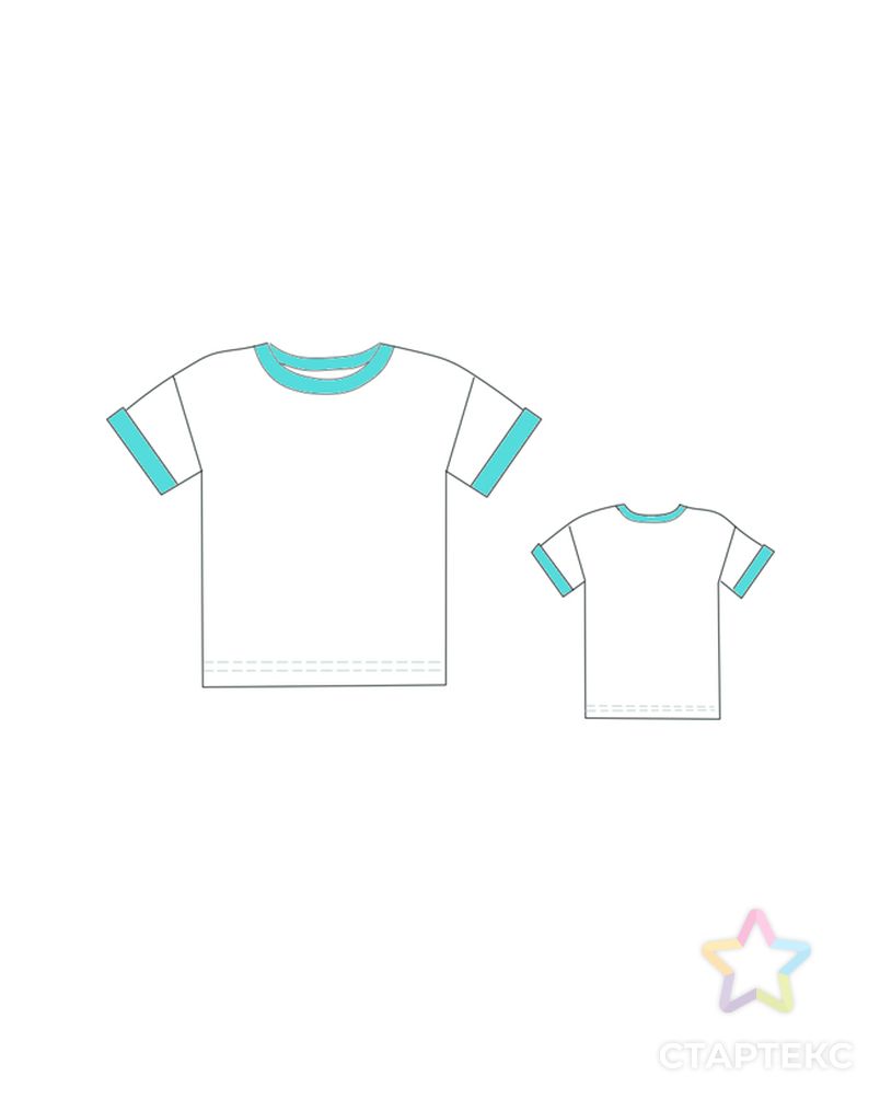 Выкройка: футболка детская с отворотами арт. ВКК-2702-24-ВП0461 1