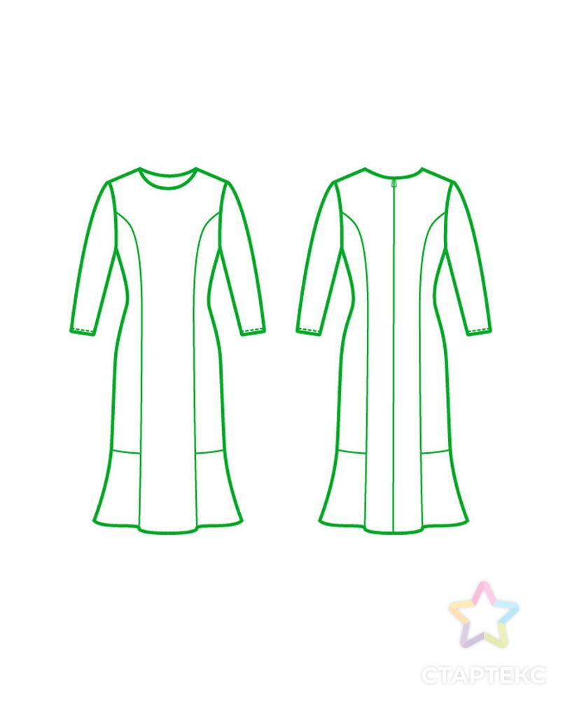 Выкройка: платье-футляр с воланом арт. ВКК-2698-12-ВП0457 3