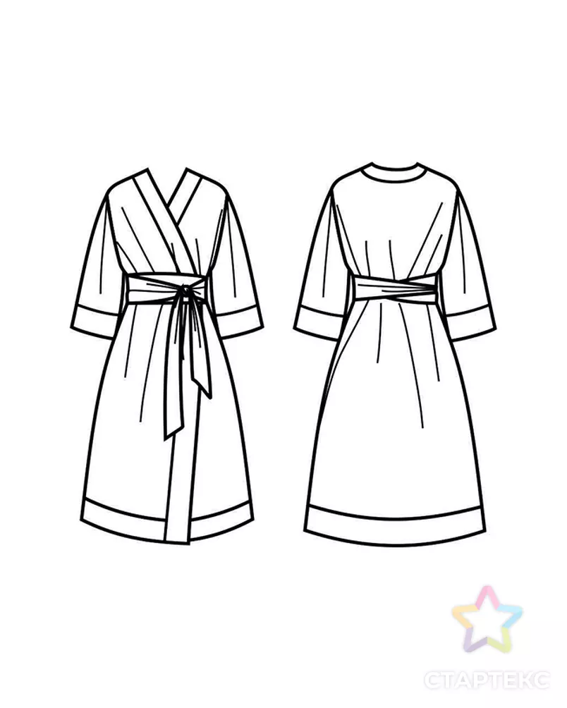 Выкройка: платье–кимоно №383 арт. ВКК-2297-7-В00239 - рис. 3