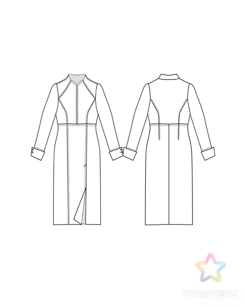 Выкройка: платье с разрезом арт. ВКК-2323-10-ВП0113 - рис. 4