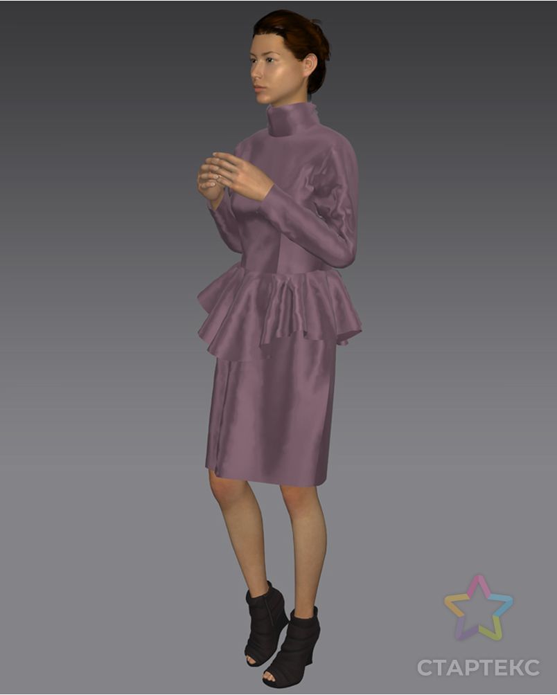 Выкройка: платье с баской арт. ВКК-2309-14-ВП0099 4