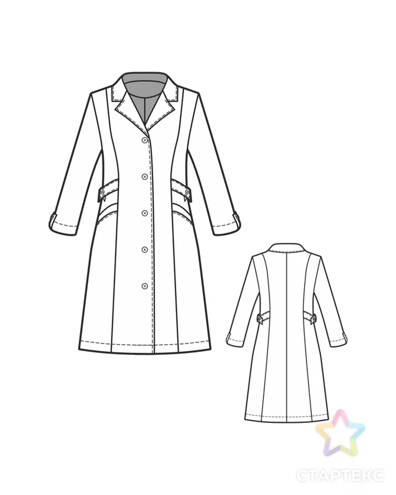 Выкройка: медицинский халат "Люба" арт. ВКК-2571-90-ВП0353 - рис. 4