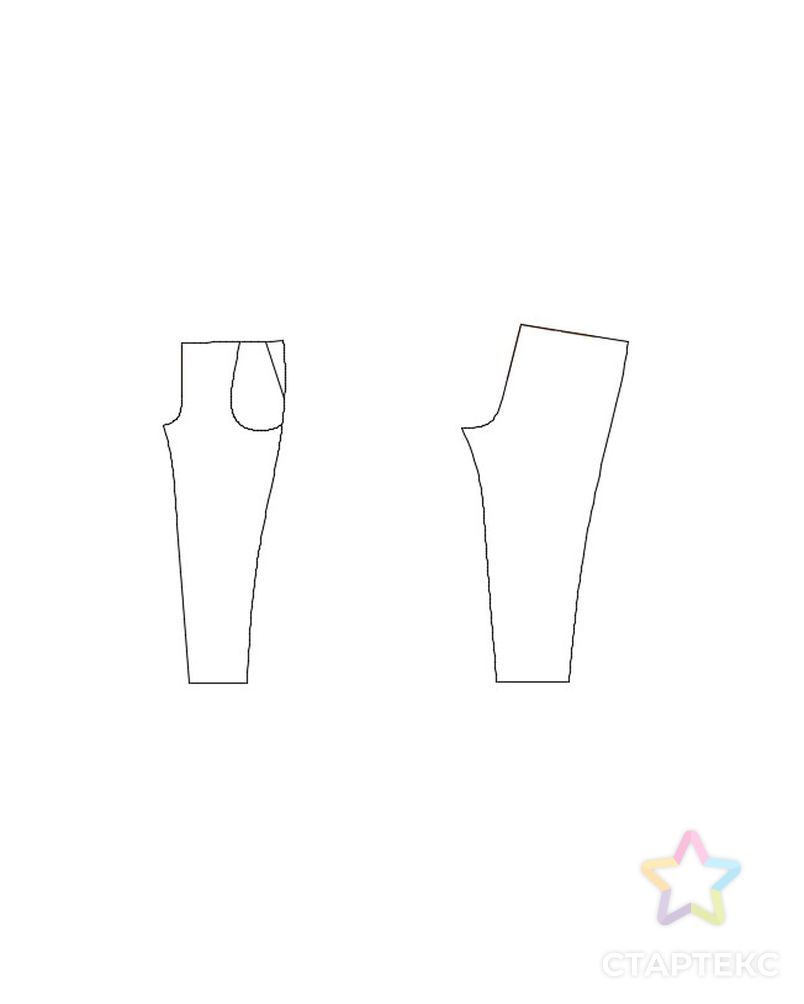 Выкройка: женские штаны на резинке № 7 арт. ВКК-2724-1-ВП0485