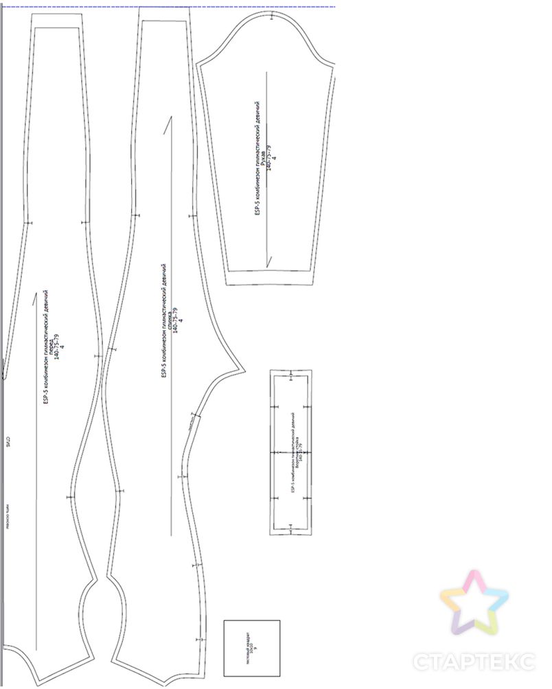 Выкройка: комбинезон гимнастический ESP-5 арт. ВКК-2709-4-ВП0468 6