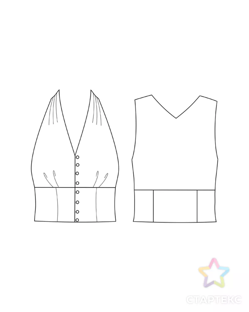 Выкройка: блузка-топ № 489 арт. ВКК-2657-9-ВП0416 - рис. 6