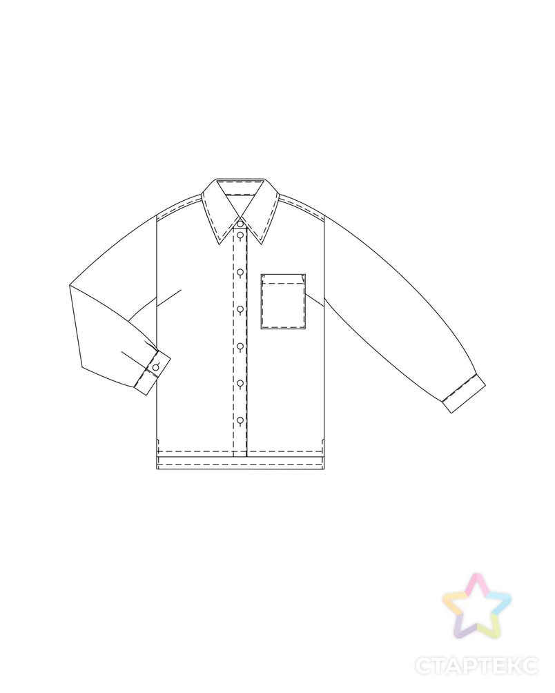 Выкройка: блузка W-07-1001 арт. ВКК-3125-2-ВП0802 1