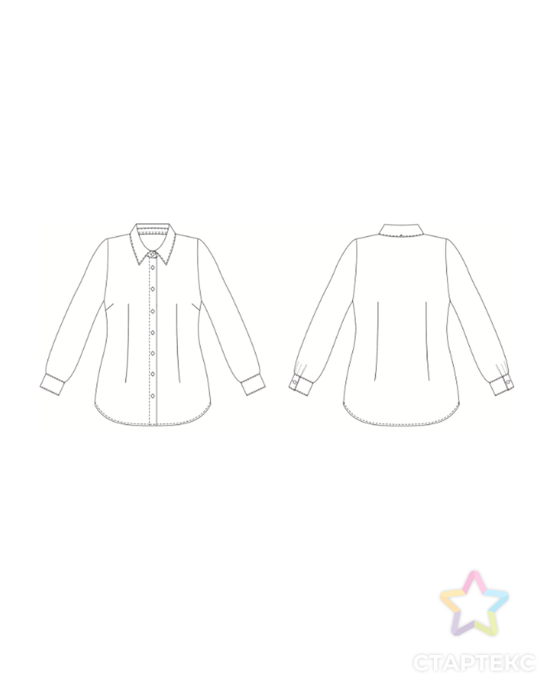 Выкройка: блузка офисная_ES-96 арт. ВКК-4674-19-ВП1394 - рис. 1