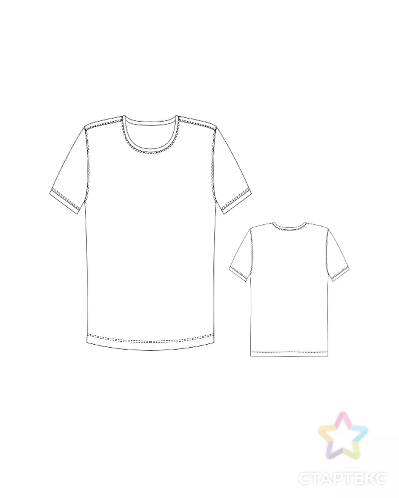 Выкройка: футболка мужская_M-T1 арт. ВКК-4561-1-ВП1355 - рис. 1