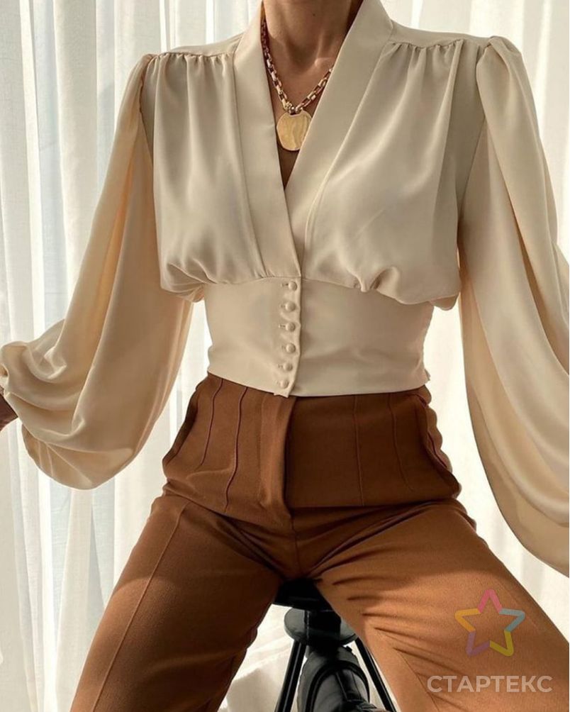 Выкройка: блузка с объемными рукавами 4-7 арт. ВКК-3063-14-ВП0744 1