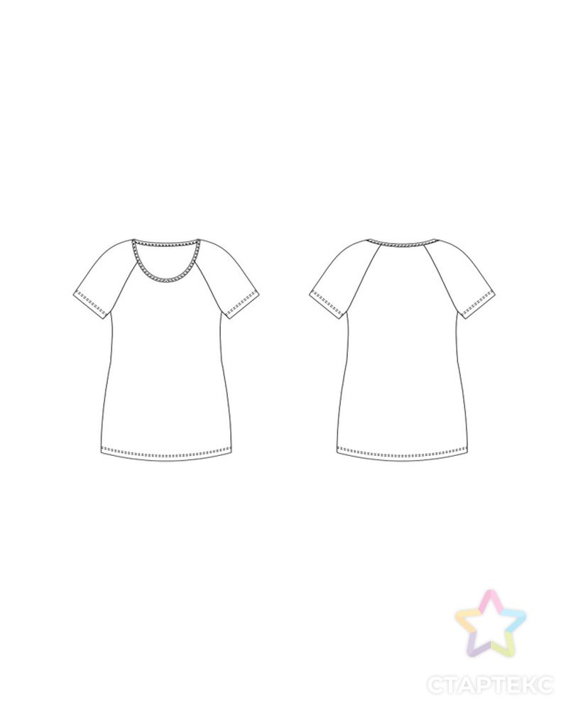 Выкройка: футболка реглан детская Det22 арт. ВКК-4266-3-ВП1156 1