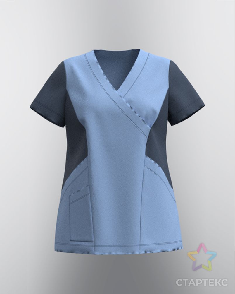 Выкройка: блуза медицинская «Света» арт. ВКК-3026-32-ВП0702 1