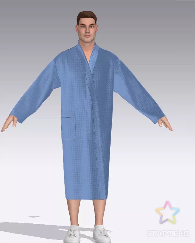 Выкройка: халат вафельный для мужчин М-05 арт. ВКК-4198-1-ВП1090 - рис. 1