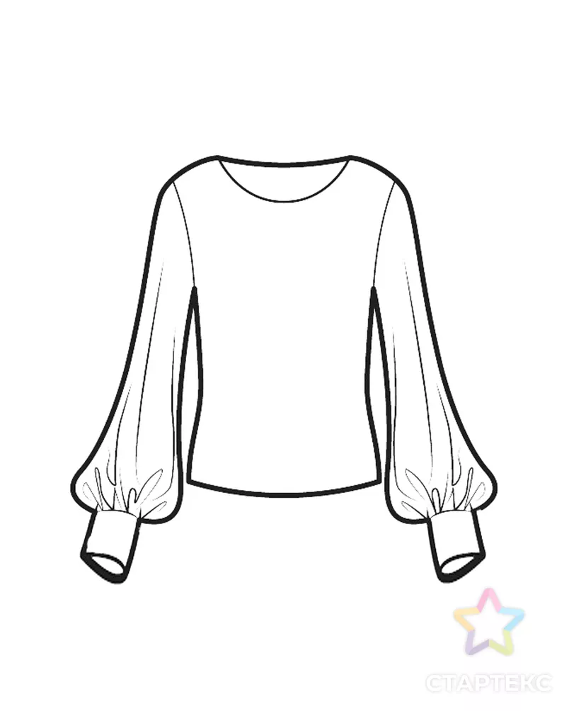 Выкройка: блузка 4-5 арт. ВКК-3132-14-ВП0809 - рис. 1