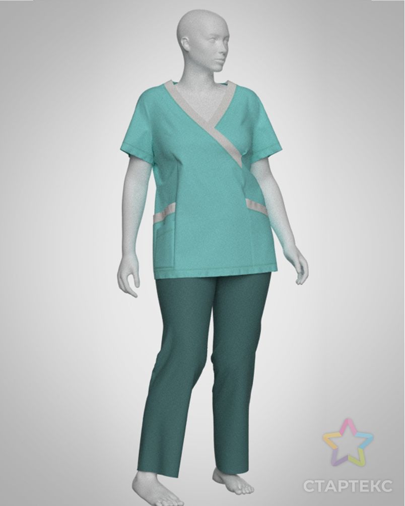 Выкройка: блуза медицинская «Надя» арт. ВКК-2983-10-ВП0660 3
