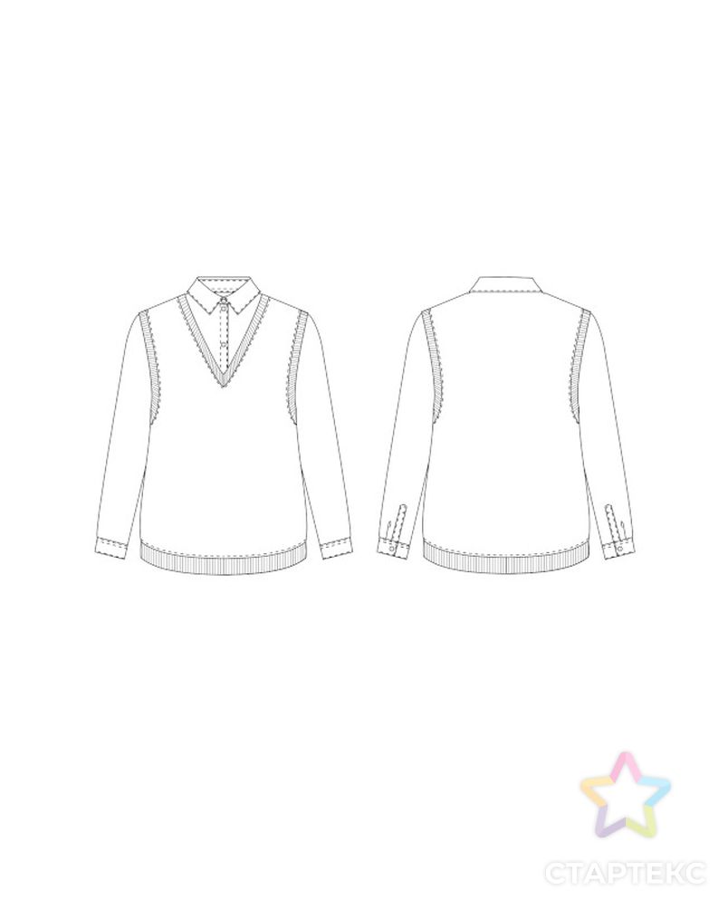 Выкройка: обманка ( жилет с рубашкой ) для мальчика_SCH-13 арт. ВКК-4535-3-ВП1288 1