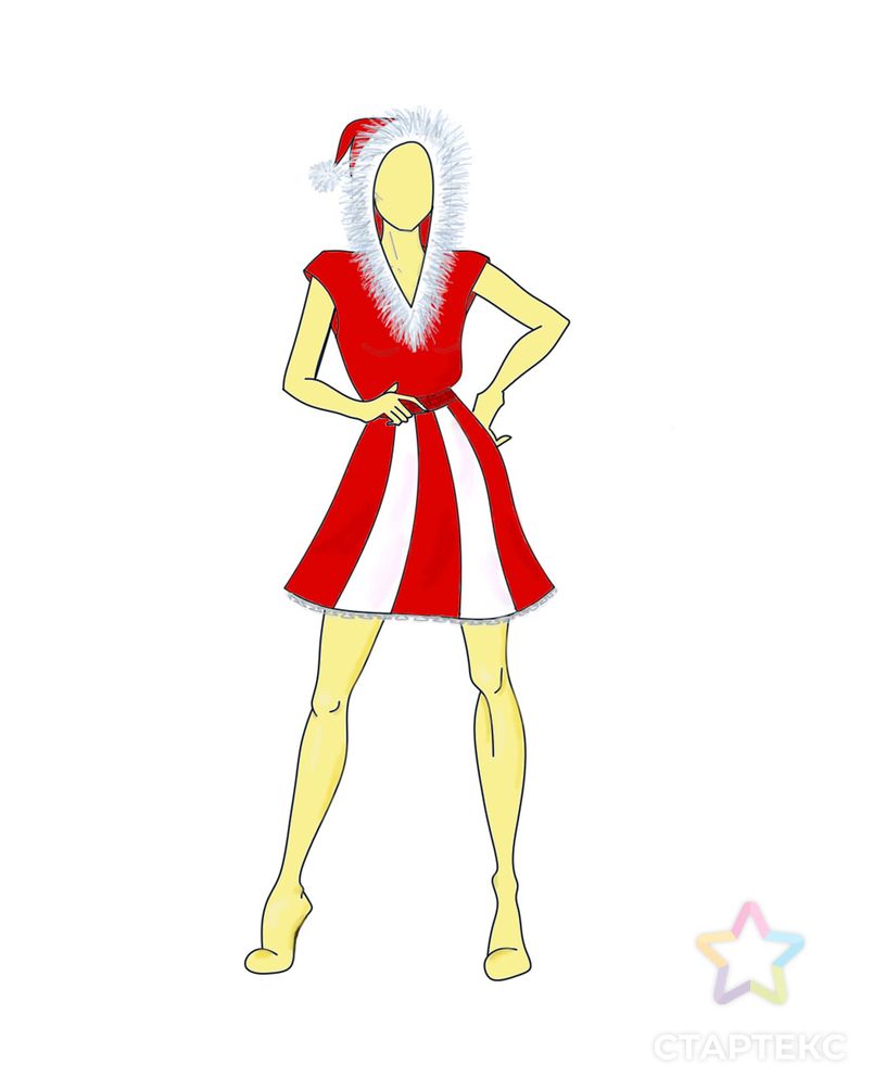 Выкройка: карнавальный костюм «Мисс Санта» арт. ВКК-2930-9-ВП0608 1