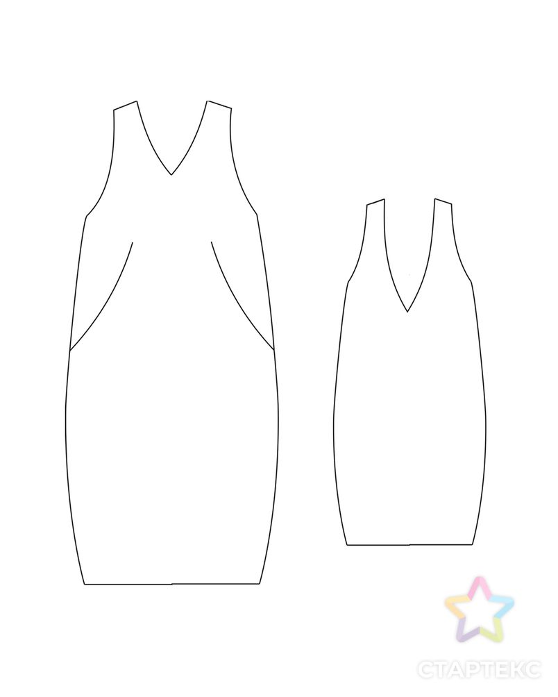 Выкройка: платье О-образного свободного силуэта арт. ВКК-4025-7-ВП0927 3