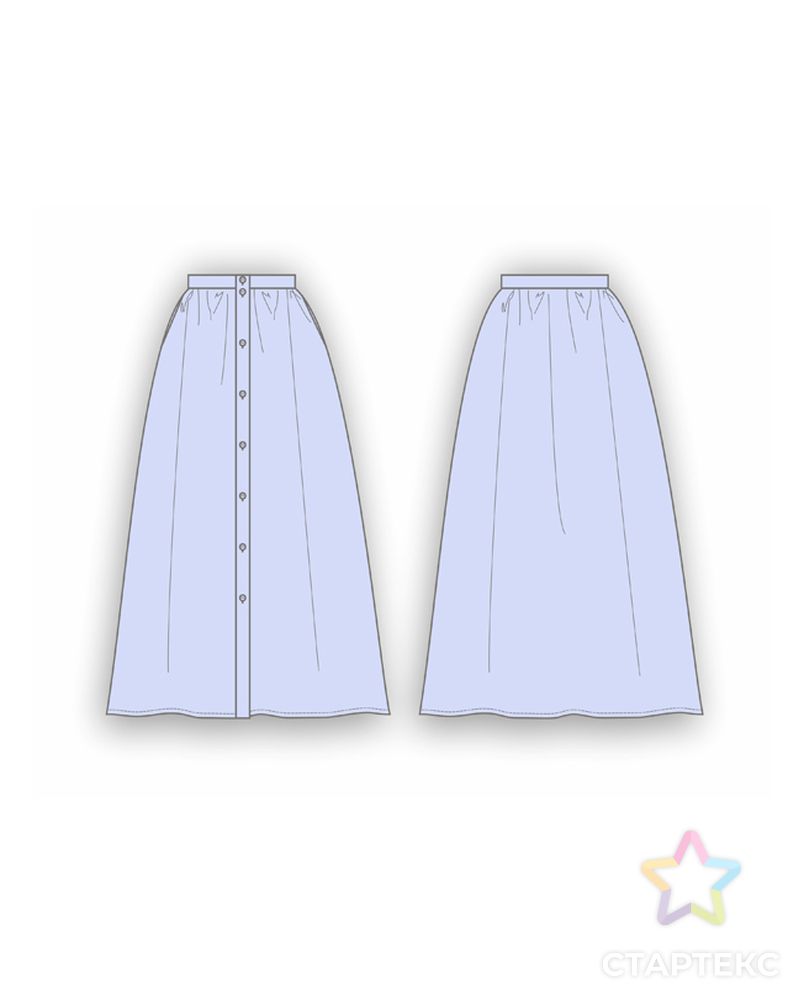 Выкройка: юбка летняя на пуговицах_201 арт. ВКК-4308-7-ВП1199 2